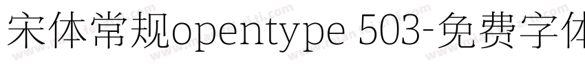 宋体常规opentype 503字体转换